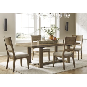 Ashley Furniture Cabalynn Rectangular Extendable Dining Room Set | Light Brown, Light Brown