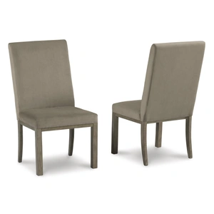 Ashley Furniture Chrestner Upholstered Dining Side Chair | Gray & Rustic Brown, Gray/Brown (Set of 2)