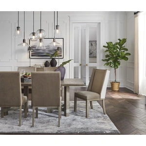 Ashley Furniture Chrestner Rectangular Dining Room Set | Gray Wood & 6 Chairs, Gray