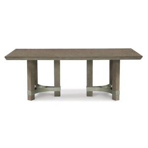 Ashley Furniture Chrestner Gray Rectangular Wood Dining Table | Double Pedestal, Gray