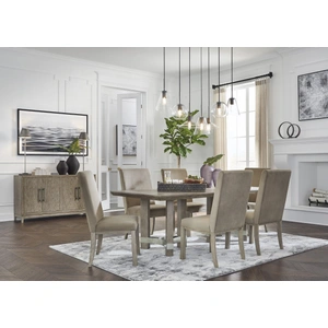 Ashley Furniture Chrestner Rectangular Dining Room Set | Gray Wood & 6 Chairs, Gray