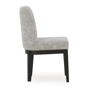 Ashley Furniture Burkhaus Dining Polyester Upholstered Side Chair, Beige/Dark Brown (Set of 2)