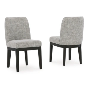 Ashley Furniture Burkhaus Dining Polyester Upholstered Side Chair, Beige/Dark Brown (Set of 2)