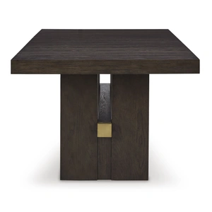 Ashley Furniture Burkhaus Wood Veneer Rectangular Extendable Dining Table, Dark Brown