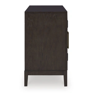 Ashley Furniture Burkhaus Wood Veneer 4-Door Server, Dark Brown