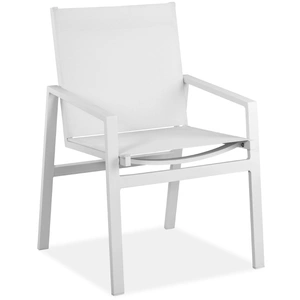 Whiteline Modern Living Rio Outdoor Dining Armchair, White (Set of 2)