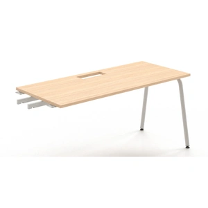 NARBUTAS Round Melamine Office 2-Desk Workstation w/Left Hand Desks, Two-Cabinet Combinations & Single Height Open Shelf Units