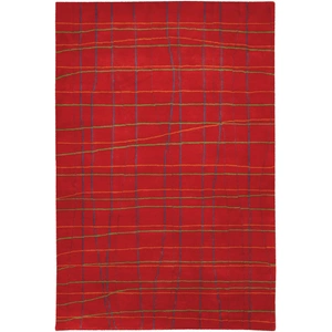 Chandra Daisa Wool Rectangular Handmade Rug, Red/Green/Blue/Orange