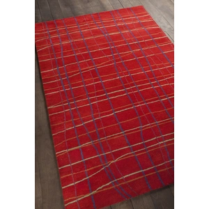 Chandra Daisa Wool Rectangular Handmade Rug, Red/Green/Blue/Orange