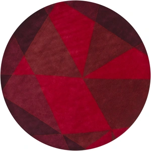 Chandra Daisa Wool Rectangular Handmade Rug, Red/Burgundy
