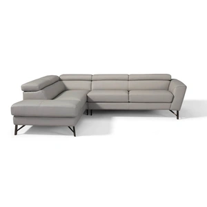Diven Living Dalton Leather Sectional Sofa, Spessorato Ardesia