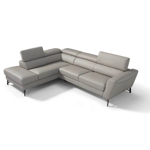 Diven Living Dalton Leather Sectional Sofa, Spessorato Ardesia