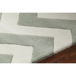 Chandra Davin Rectangular Wool Handmade Rug, Grey/White