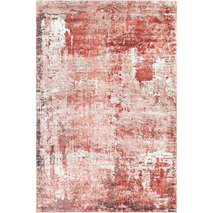 Chandra Dawn Viscose Rectangular Hand-woven Rug, Orange/White/Brown/Grey