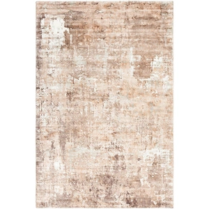 Chandra Dawn Viscose Rectangular Hand-woven Rug, Brown/Grey/White