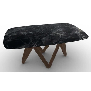 Calligaris Cartesio W64.9-inch-79.9-inch-94.8-inch Ceramic/Metal/Wood Customizable Extendable Elliptical Dining Table