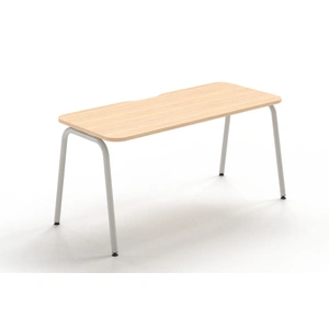 NARBUTAS Round D27.6-inch Melamine Office Single Desk w/Scallop & Rounded Corners
