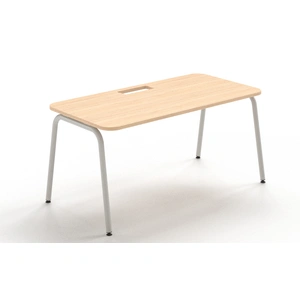 NARBUTAS Round D31.5-inch Melamine Office Single Desk w/Grommet & Rounded Corners