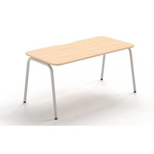 NARBUTAS Round D31.5-inch Melamine Office Single Desk w/Scallop & Rounded Corners