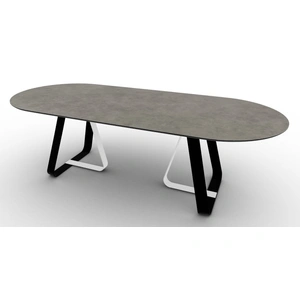 Calligaris Sunshine W98.4-inch Ceramic/Metal Customizable Oval Dining Table
