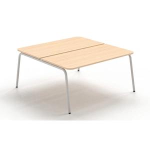 NARBUTAS Round D64.6-inch Melamine Office 2-Desk Bench w/Rounded Corners