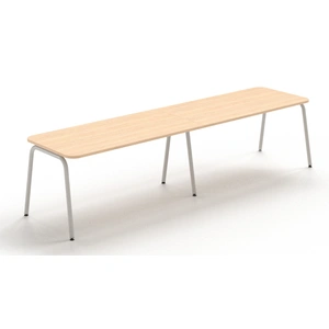 NARBUTAS Round D31.5-inch Melamine Office Single Row 2-Desk Bench w/Rounded Corners