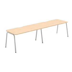 NARBUTAS Round D31.5-inch Melamine Office Single Row 2-Desk Bench w/Scallop & Rounded Corners