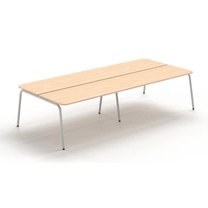 NARBUTAS Round D56.7-inch Melamine Office 4-Desk Bench w/Rounded Corners