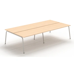 NARBUTAS Round D64.6-inch Melamine Office 4-Desk Bench w/Rounded Corners