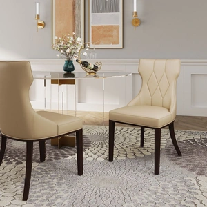 Manhattan Comfort Reine Faux Leather Dining Chair (Set of 2)