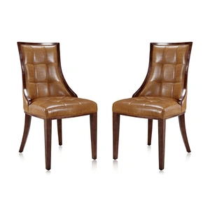 Manhattan Comfort Fifth Avenue Faux Leather Dining Chair (Set of 2)