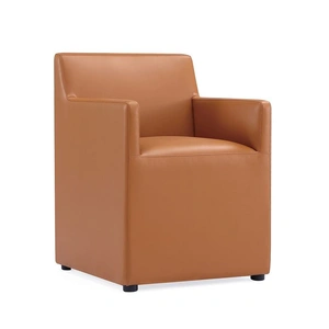 Manhattan Comfort Anna Square Faux Leather Dining Armchair 