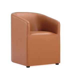 Manhattan Comfort Anna Round Faux Leather Dining Armchair 