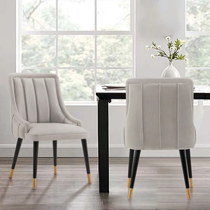 Manhattan Comfort Eda Velvet/Leatherette Dining Chair 
