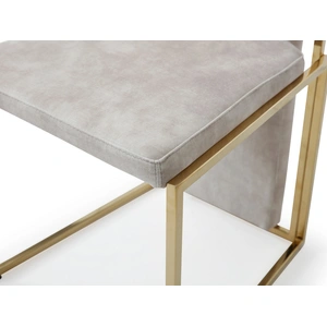 Whiteline Modern Living Sumo Fabric Dining Chair, Beige/Gold (Set of 2)