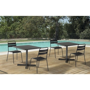 Whiteline Modern Living Belle Outdoor Dining Set w/Belle Chairs, Gray