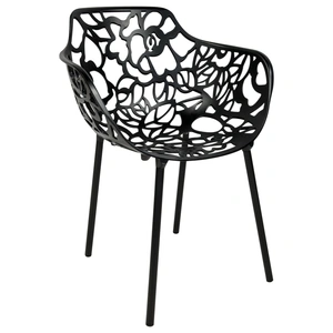 LeisureMod Devon Outdoor Aluminum Dining Arm Chair