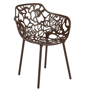 LeisureMod Devon Outdoor Aluminum Dining Arm Chair