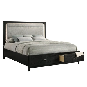 Galaxy Home Furnishings Opel Bedroom Set with Velvet Upholstered Headboard