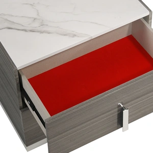Galaxy Home Furnishings Altima 2-Drawer Wood Veneer Nightstand in Gray