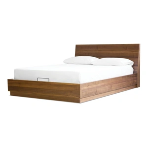 Mobital Della Storage Wood Veneer Bed, Walnut