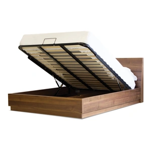 Mobital Della Storage Wood Veneer Bed, Walnut