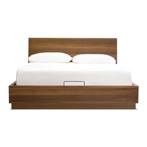 Mobital Della Storage Wood Veneer Bed, Walnut
