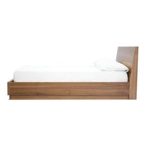 Mobital Della Storage Wood Veneer Bed, Walnut
