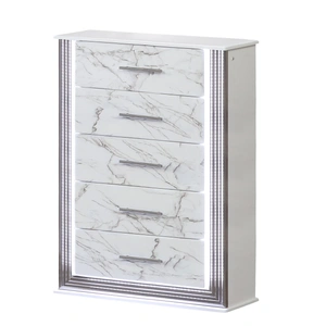 Galaxy Home Furnishings Desire Panel Storage Bedroom Set w/LED Light, White
