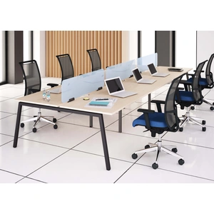 NARBUTAS Nova A 94.4-inch Office 4-Desk Bench w/Metal Frame
