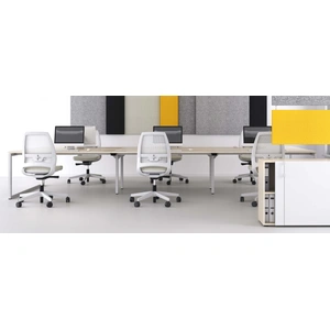 NARBUTAS Nova O 188.7-inch Office 6-Desk Bench w/Metal Frame