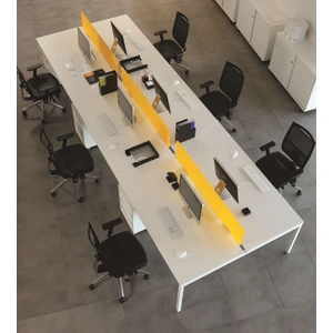 NARBUTAS Nova U 110.2-inch Metal Frame Office 4-Desk Bench