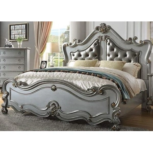 Galaxy Home Furnishings Destiny Polyester/Wood Regular Bedroom Set, Silver