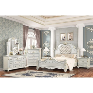 Cosmos Furniture Destiny Bedroom Set with Faux Leather Upholstered Headboard
